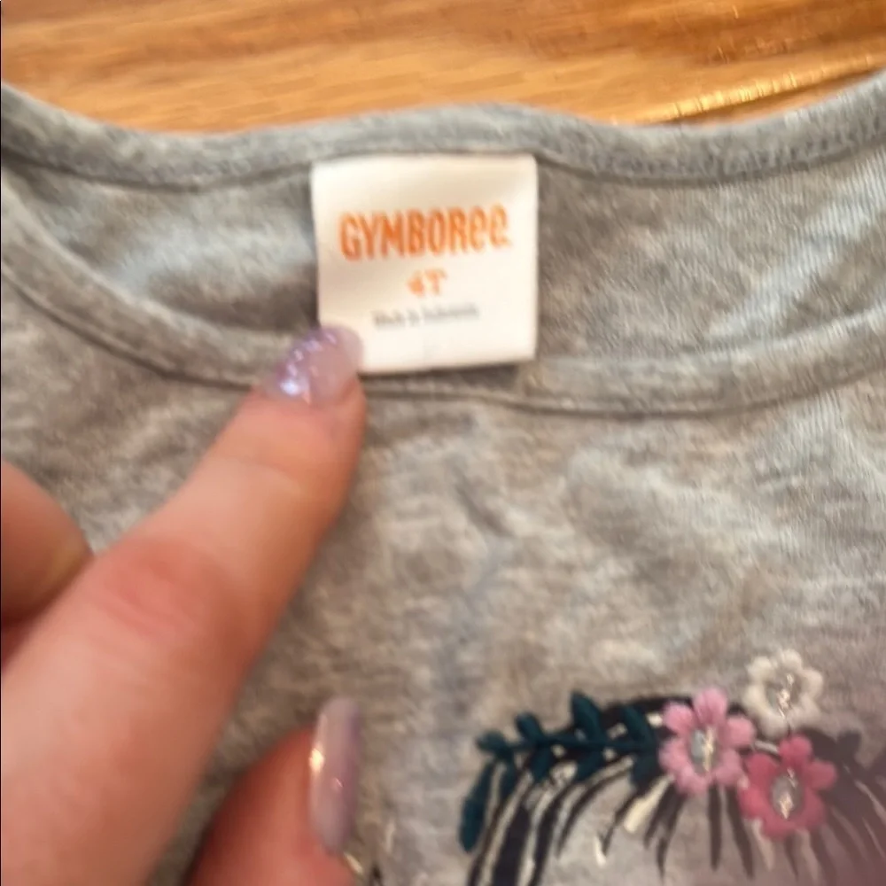 OshKosh B'gosh Gray Long Sleeve Shirt with Fairy and Fox Design